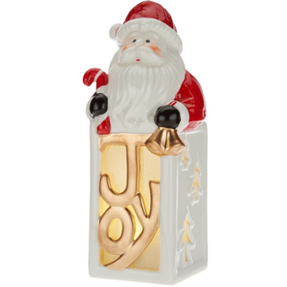 LIGHTSCAPES PORCELAIN ILLUMINATED SANTA, NIB